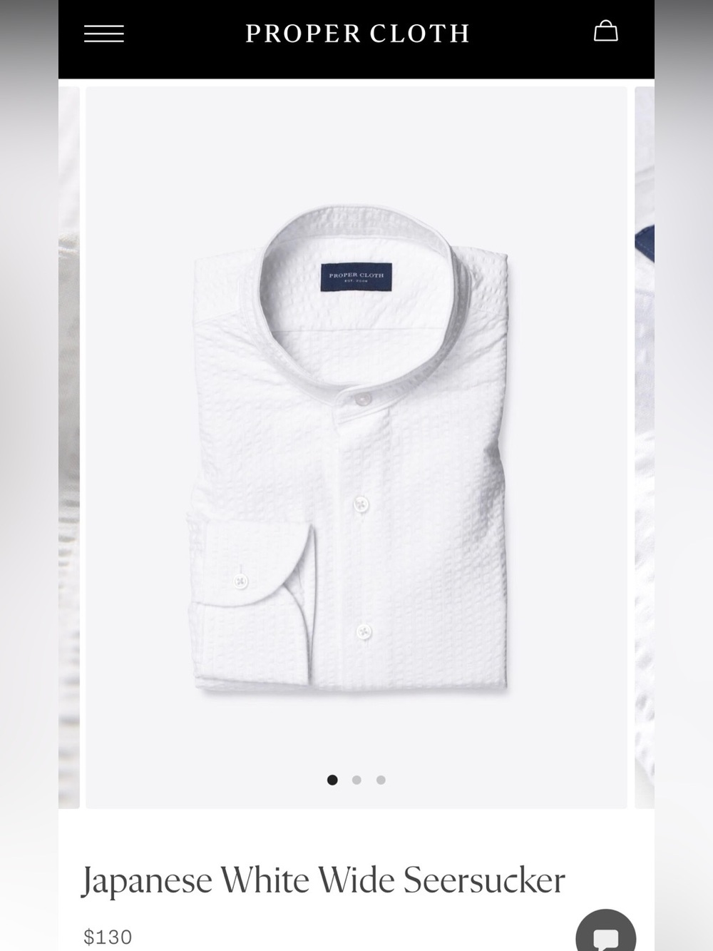 Proper Cloth Japanese White Wide Dress Shirt